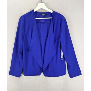 Relativity Women's Sz XL Dark Royal Blue Open-Front Draped Blazer Jacket NWT